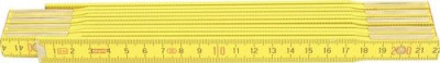 2M WOODEN FOLDING RULE YELLOW METRIC/INCH