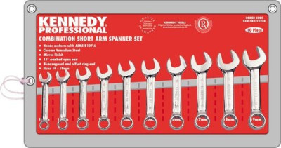 10-19mm (10) SHORT ARM COMB SPANNER SET