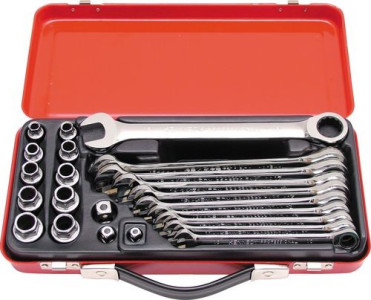 10-19mm RATCHET WRENCH &SOCKET SET (23-PCE)