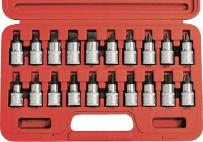 20 PC MECH TORX & S/DRIVE BIT SET 1/2 SD